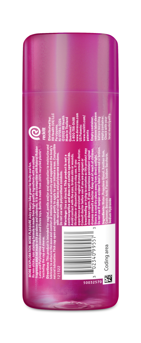 Durex<sup>®</sup> Juicy Play Cherry Flavored Personal Lubricant, 3.38 fl oz