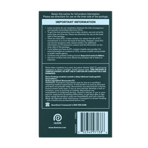 Durex Prolong Regular 12ct rear view of package