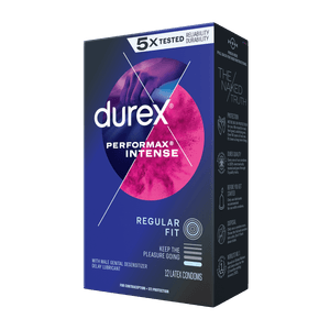 Durex Performax Intense Regular 12ct left faced package