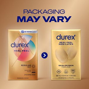 Durex real feel regular fit updated package