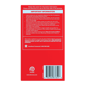 Durex XSensitive Thin Close fit 12ct rear side of pack