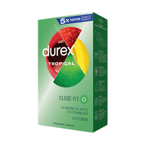 Durex Tropical Close 12ct left faced package