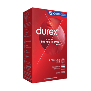 Durex XSensitive Thin Regular 12ct right faced package