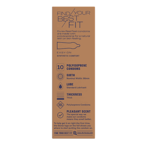 Durex Real Feel Regular 10ct left side of package