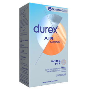 Durex Air Large Wide Fit left faced pack