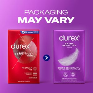 Durex extra sensitive thin regular fit updated package