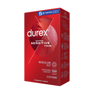 Durex XSensitive Thin Regular 12ct left faced package