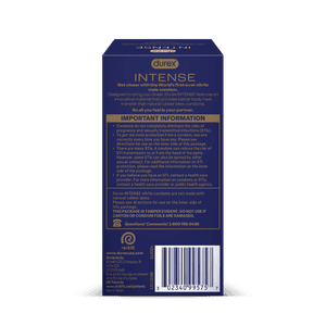 Durex intense premium reae side of pack